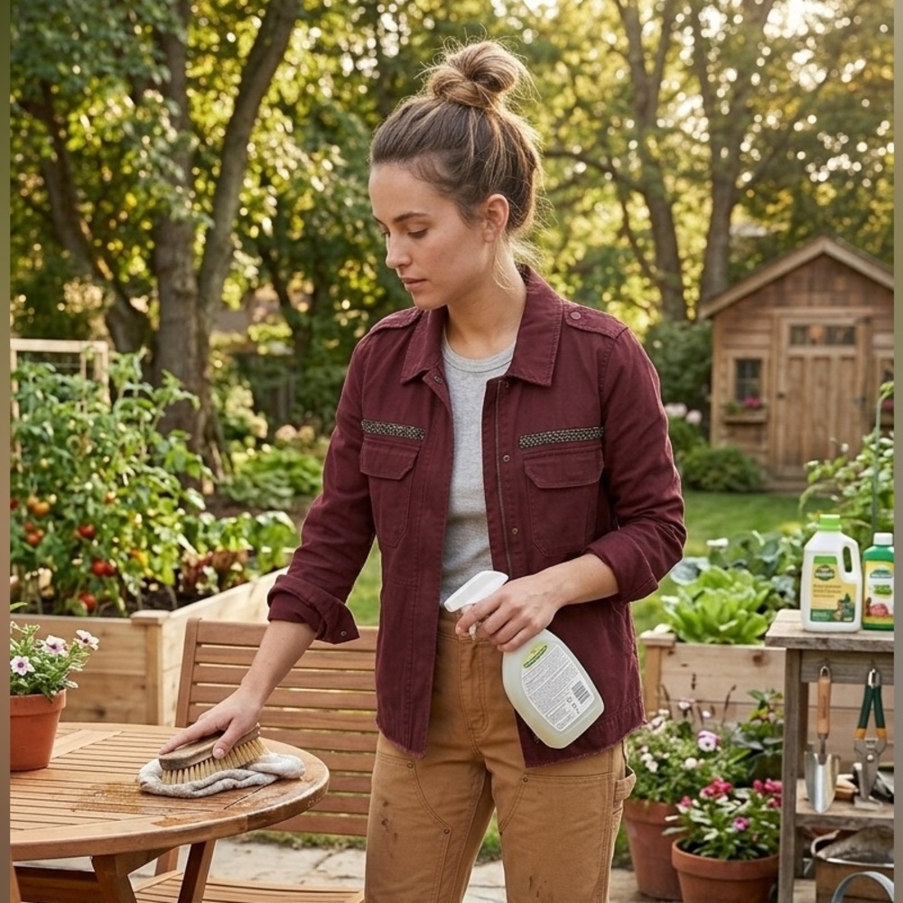 Red Overshirt with pockets and embroidery western style